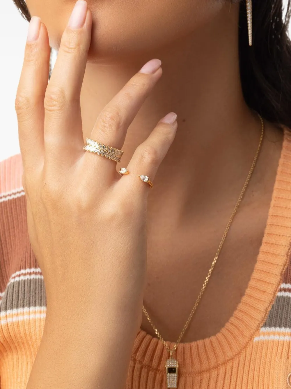 Anita Ko 18k Yellow Gold Diamond Ring In Brown