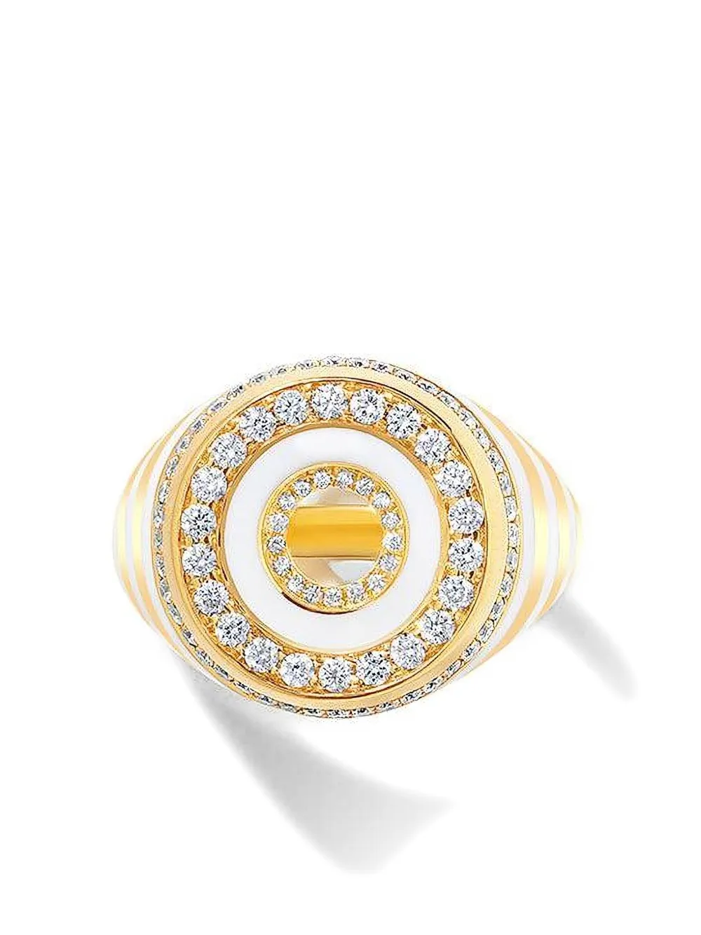 State Property 18k Yellow Gold Akita Diamond Ring In Brown