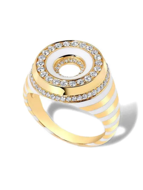 State Property anillo Akita en oro amarillo de 18kt con diamante
