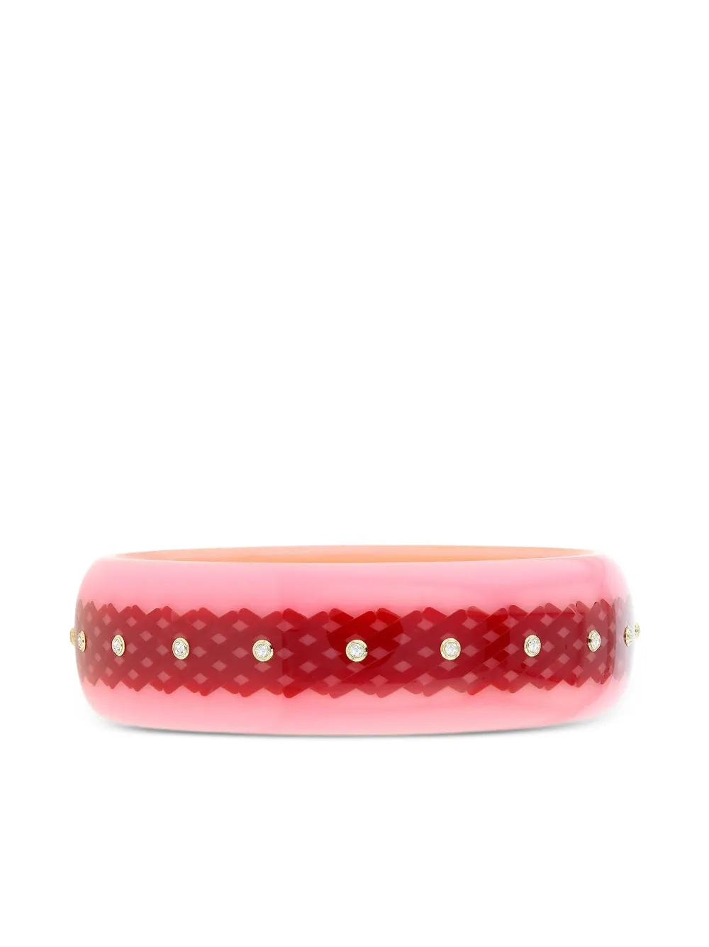 Mark Davis 18k Yellow Gold Topaz And Bakelite Bracelet In Pink