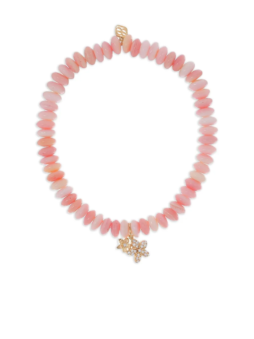 Sydney Evan 14K yellow gold small Plumeria diamond bracelet