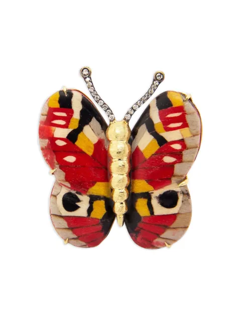 SILVIA FURMANOVICH 18K yellow gold Marquetry Butterfly ring