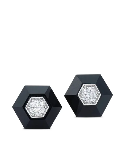 FRED LEIGHTON 18K white gold Jade Hexagon earrings