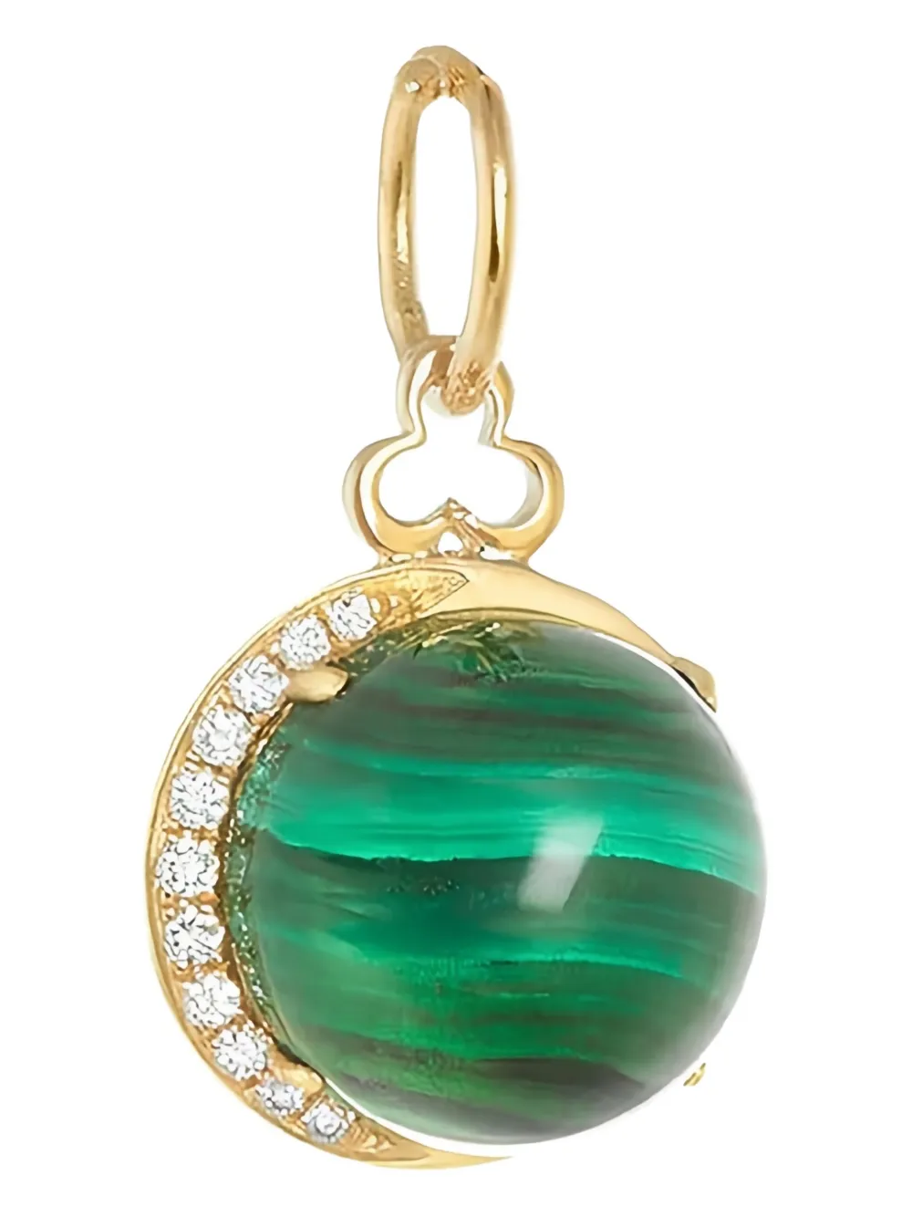 Devon Woodhill 18k Yellow Gold Malachite Moon Charm Necklace In Gold