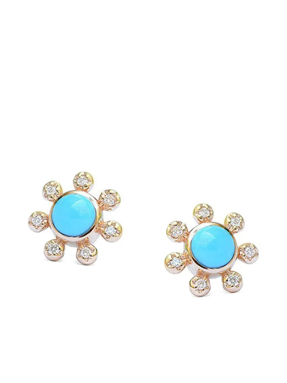 Anzie aretes Turquoise Dew Drop Étoile en oro amarillo de 14kt | dorado | Image 1