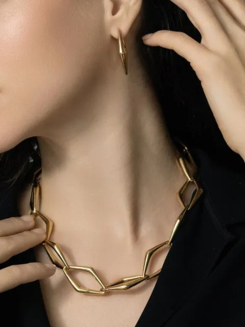 Parulina 18K yellow gold small Uptown Girl earrings 