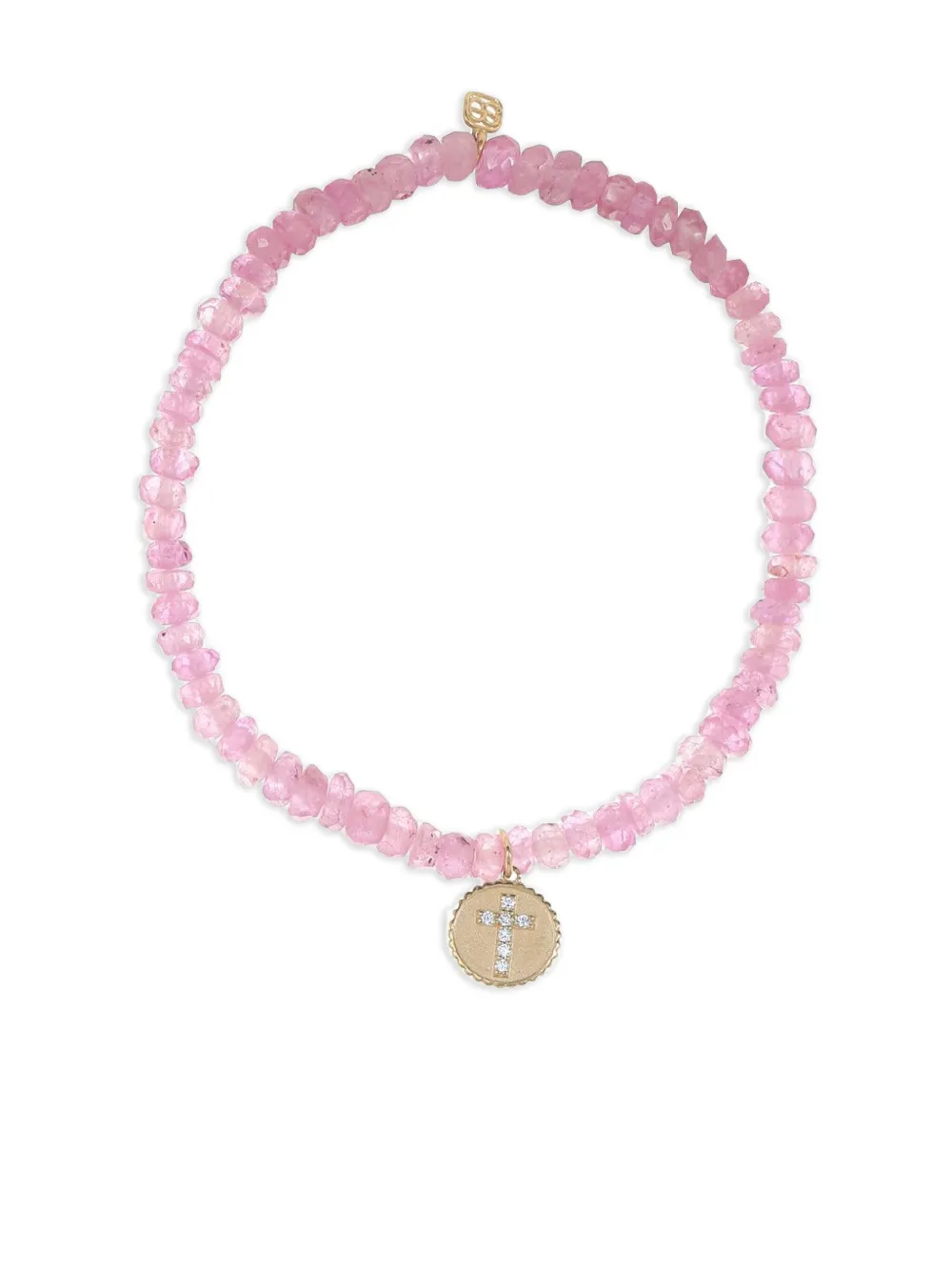 Sydney Evan 14k Yellow Gold Cross Coin Sapphire And Diamond Bracelet