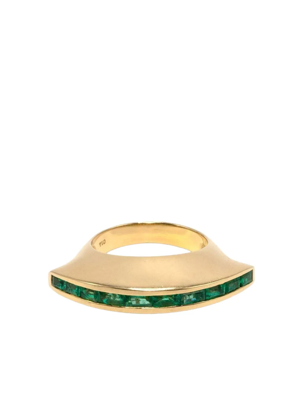 Jenna Blake Anello Eclipse in oro giallo 18 carati con smeraldi