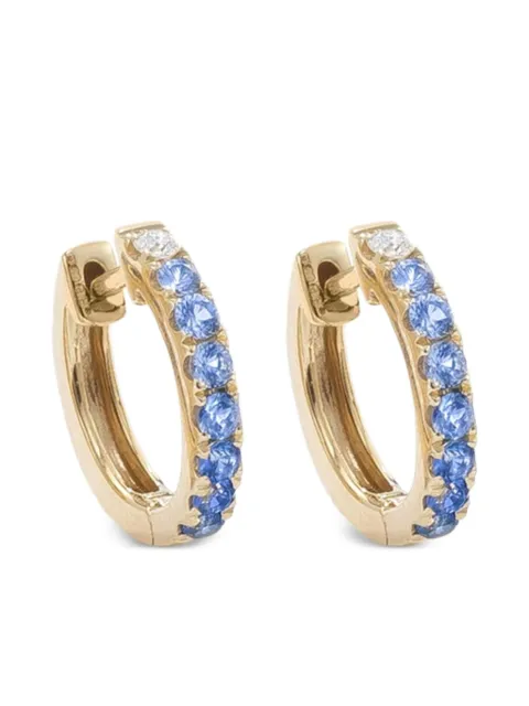 ROBINSON PELHAM 14K yellow gold blue sapphire and diamond hoop earrings