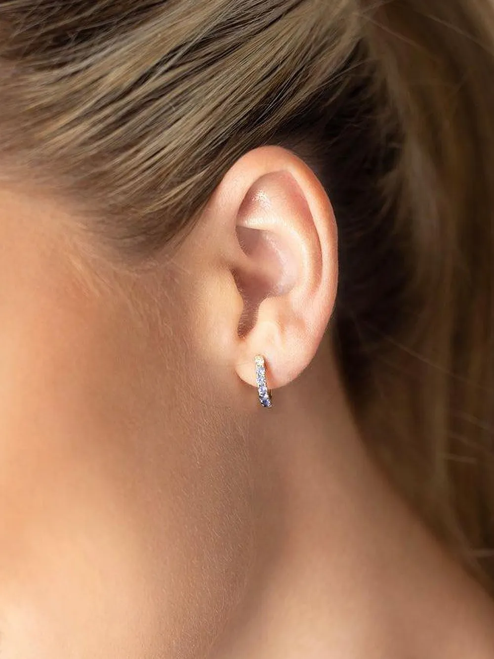 Robinson Pelham 14k Yellow Gold Blue Sapphire And Diamond Hoop Earrings In Gold