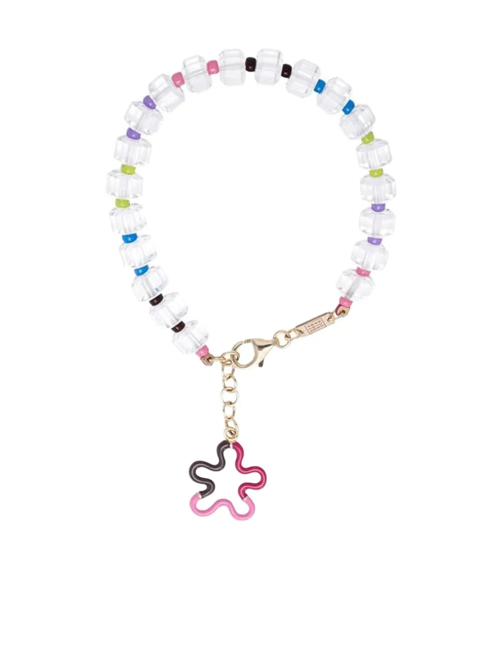 Bea Bongiasca 9k Yellow Gold Floral-embellishment Bracelet In Multi