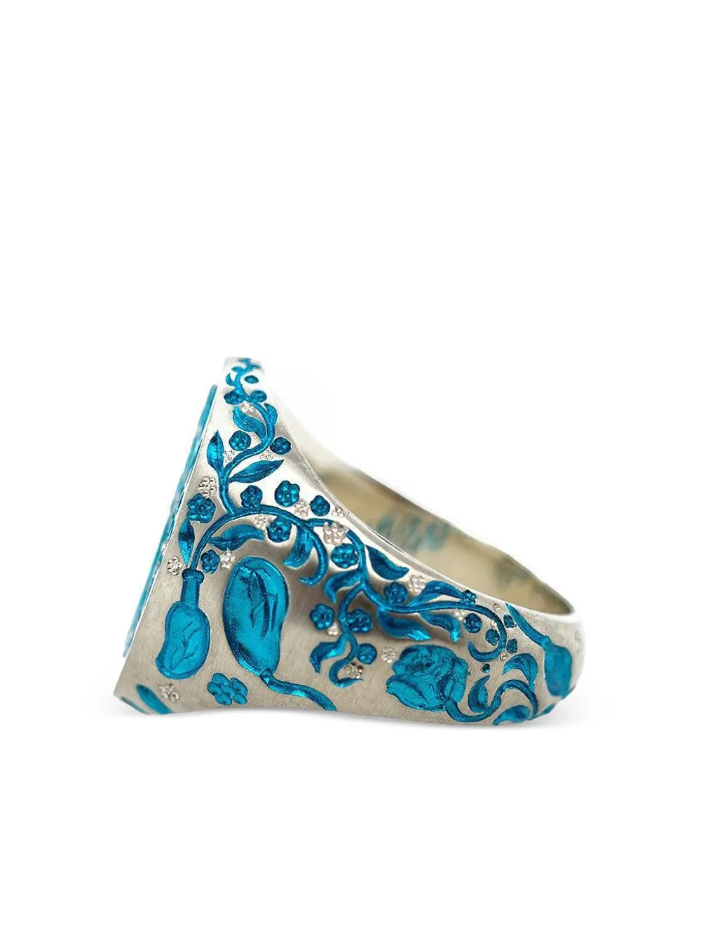 Castro Smith 9k Yellow Gold Heart Classic Signet Ring In Blue