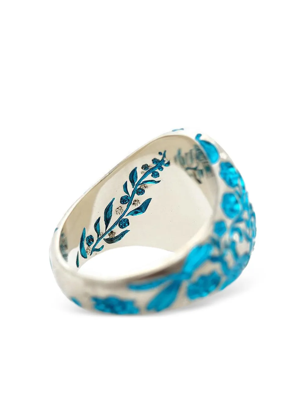 Castro Smith 9k Yellow Gold Heart Classic Signet Ring In Blue