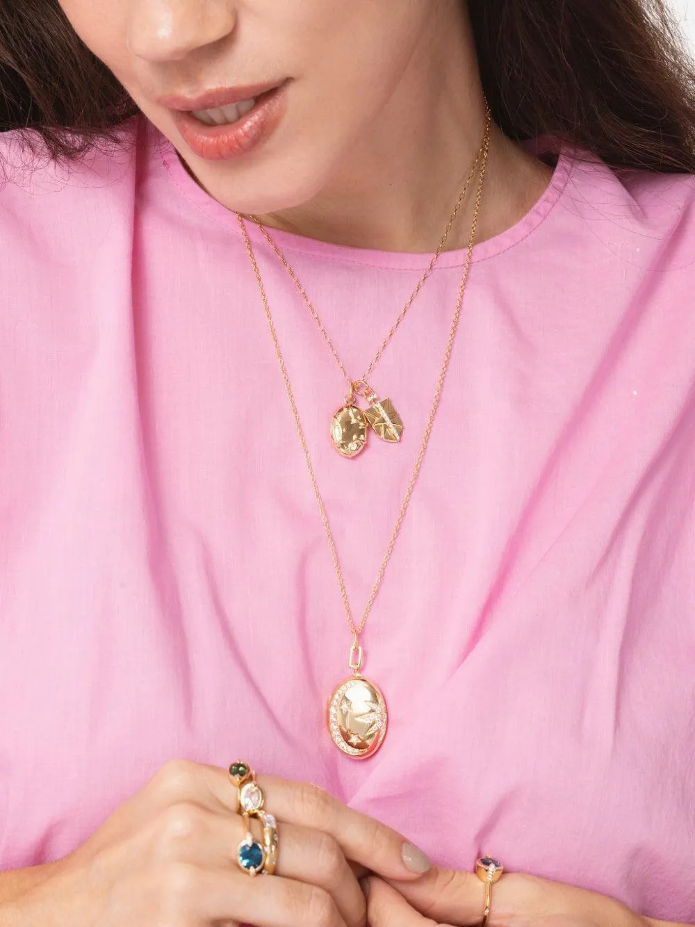 Monica Rich Kosann 18kt Rose Gold Shield Diamond Pendant Necklace In Gold