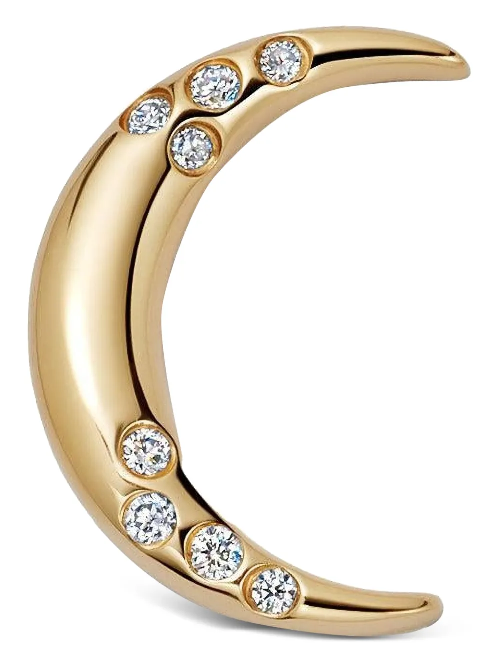 Loquet 18kt Yellow Gold Crescent Moon Diamond Necklace In Gold