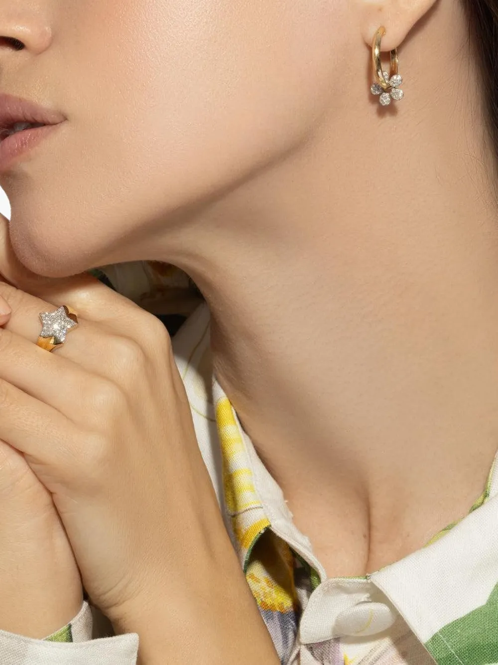 Phillips House 14k Yellow Gold Forget-me-not Diamond Earrings In Gold