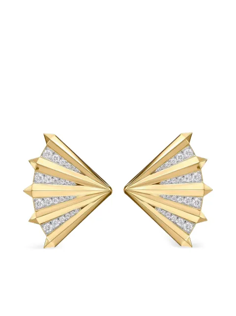 PHILLIPS HOUSE aretes Fan Aura en oro amarillo de 14kt