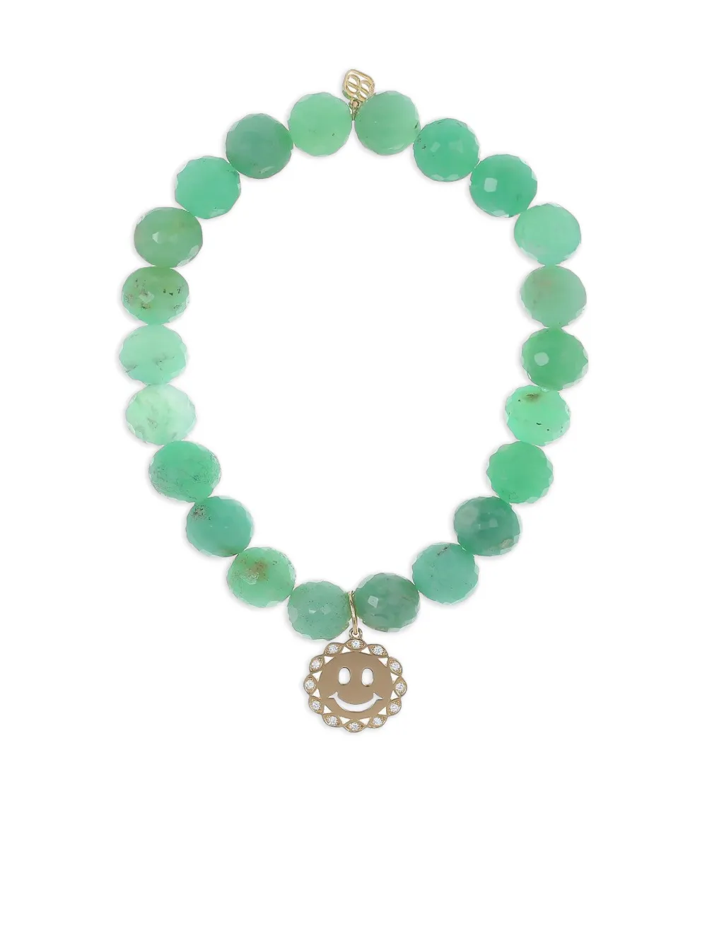 Sydney Evan 14k Yellow Gold Chrysoprase And Diamond Bracelet In Green