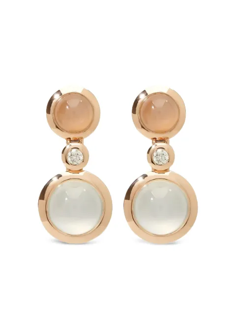 TAMARA COMOLLI 18K rose gold diamond and moonstone earrings