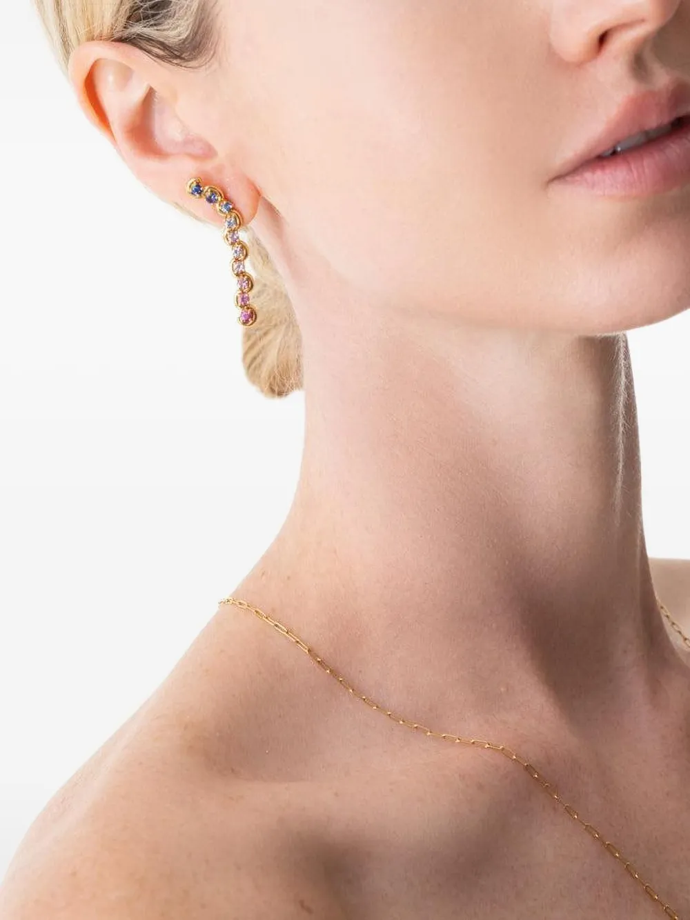 State Property aretes Edessa Mist Minor en oro amarillo de 18kt con zafiro | Image 2