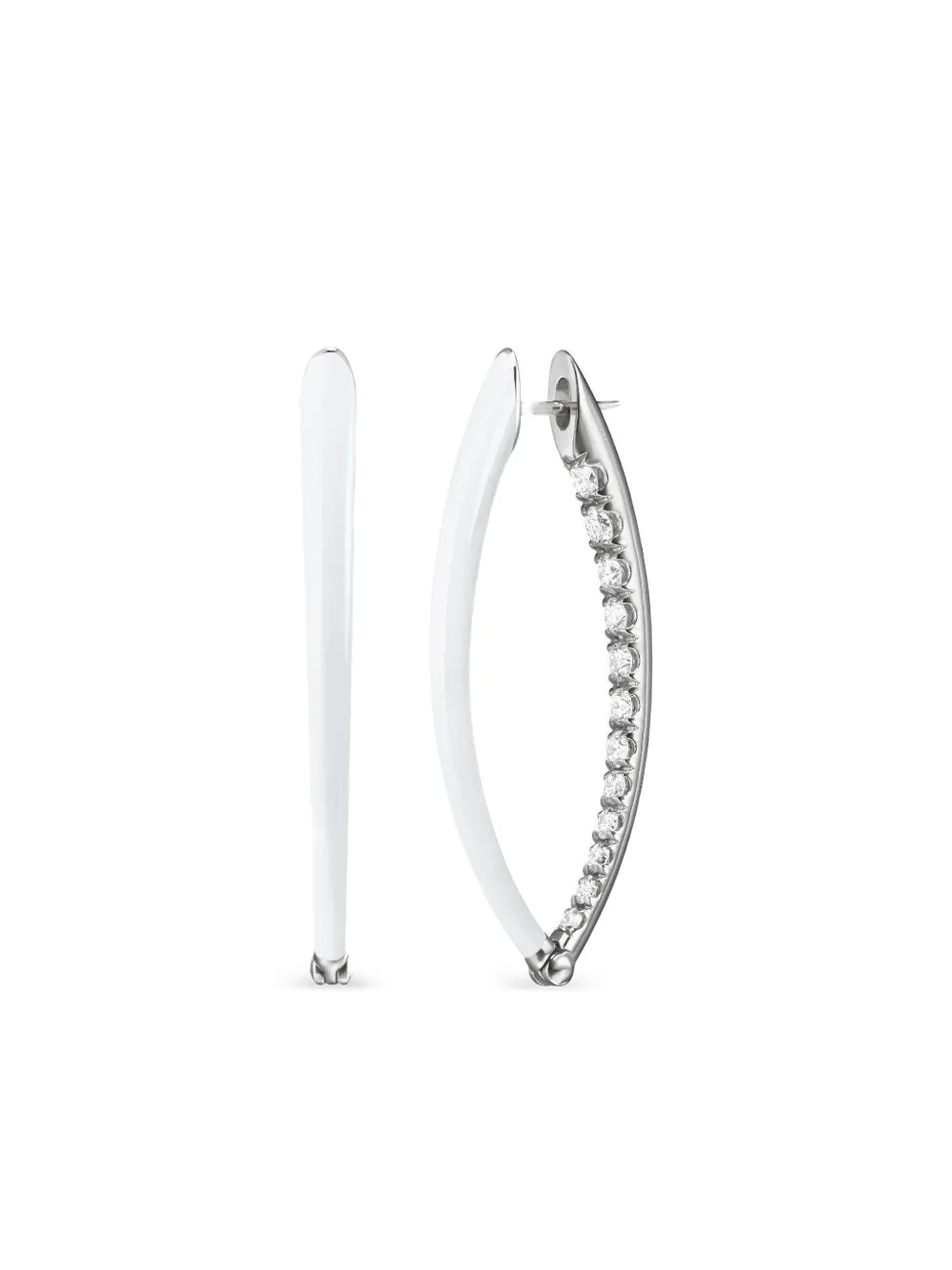 Melissa Kaye Orecchini Cristina medi in oro bianco 18 carati con diamanti - Argento