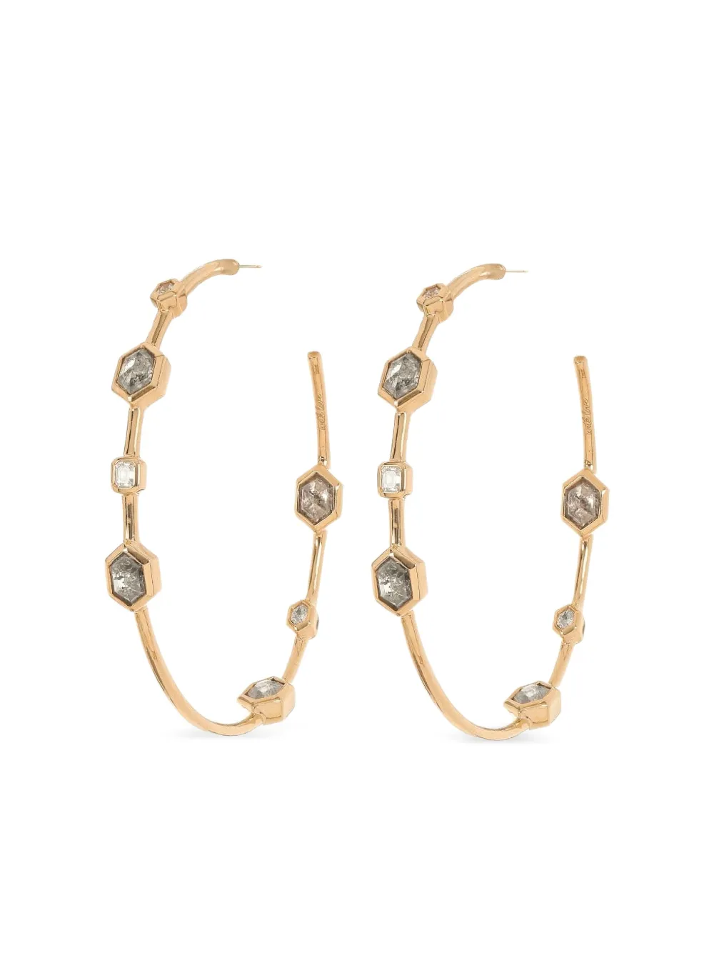 Nimo With Love 18k Yellow Gold Diamond Hoop Earrings In Gold