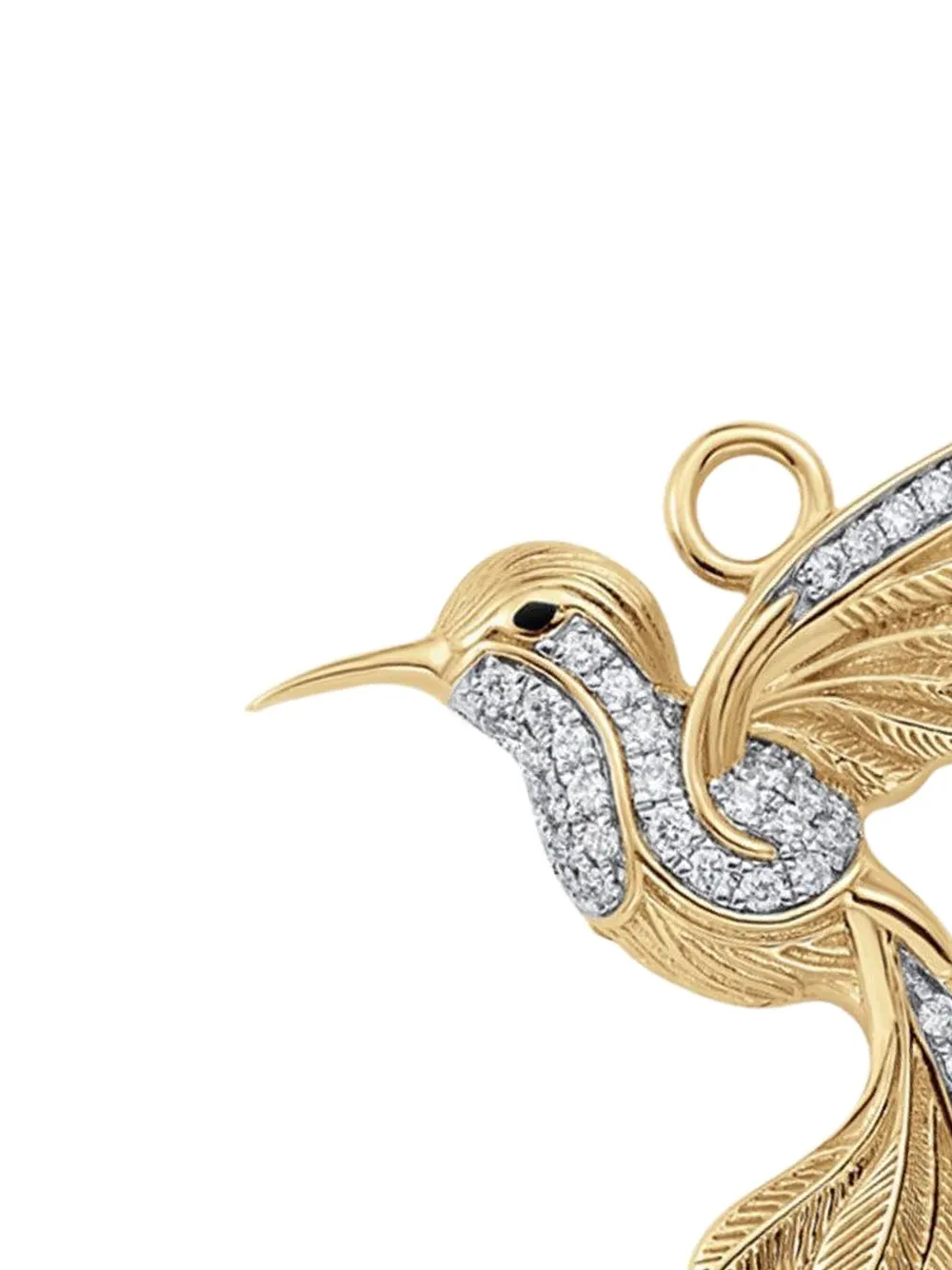 Sara Weinstock 18k Yellow Gold Petite Hummingbird Diamond Charm In Gold