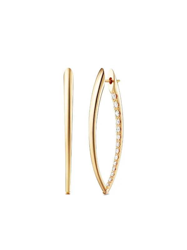 Melissa Kaye Gold Diamond Partial Earrings
