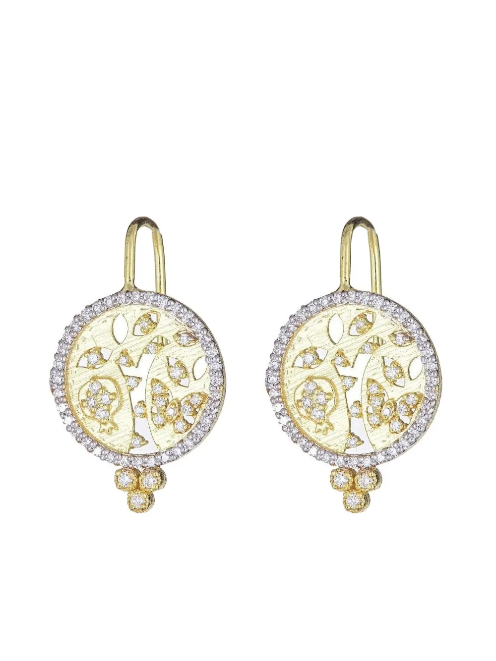 Tanya Farah 18K yellow gold Tree of Life diamond earrings - Oro