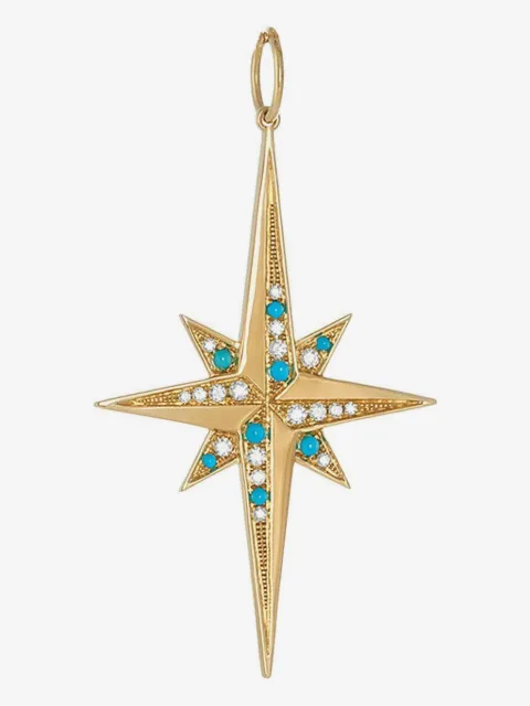 DEVON WOODHILL 18K yellow gold Stellar turquoise and diamond pendant