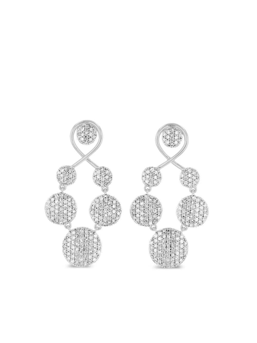 Phillips House 14k White Gold Infinity Diamond Earrings In Metallic