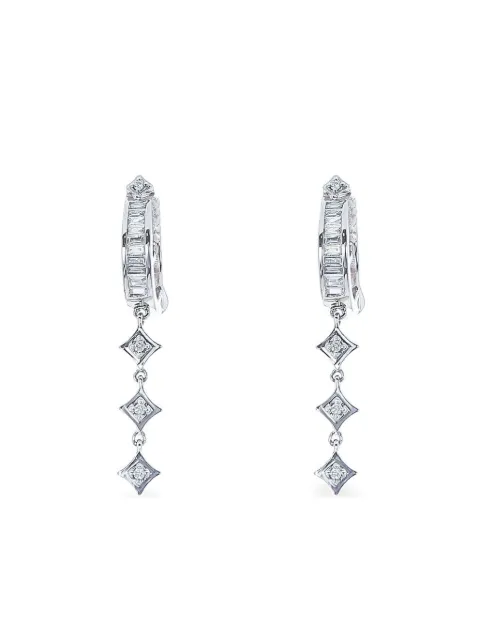 Loree Rodkin arracadas Tiny Triple Gothic Point en oro blanco de 14kt con diamantes