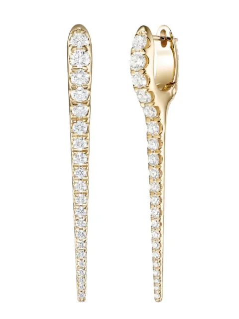 Melissa Kaye Yellow Gold Diamond Needle Earrings