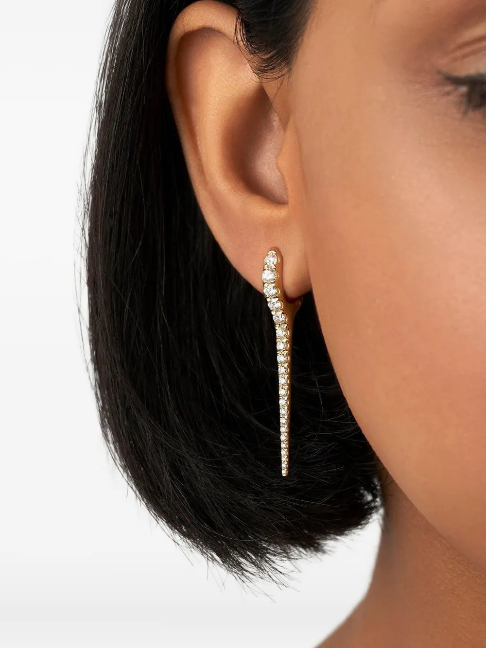 Yellow Gold Diamond Needle Earrings