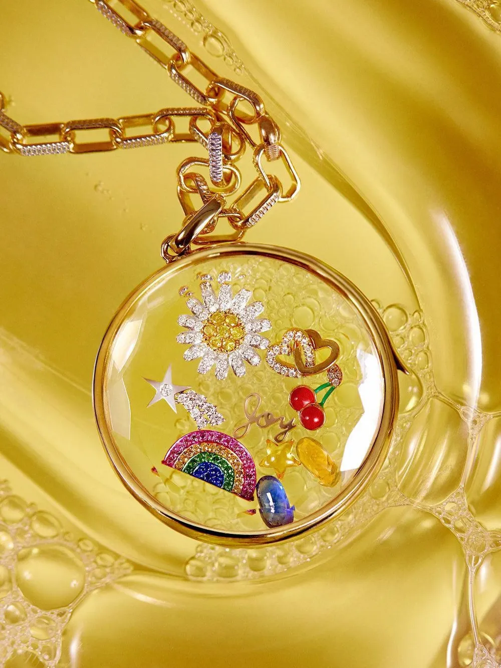 Loquet 18k Yellow Gold Cherry Locket Charm In Gold
