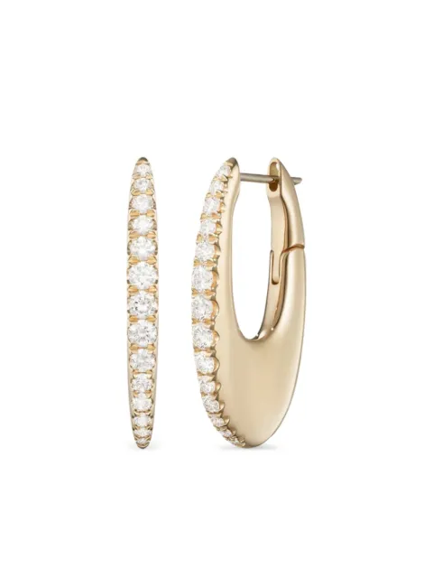 Melissa Kaye Yellow Gold Diamond Hoop Earrings