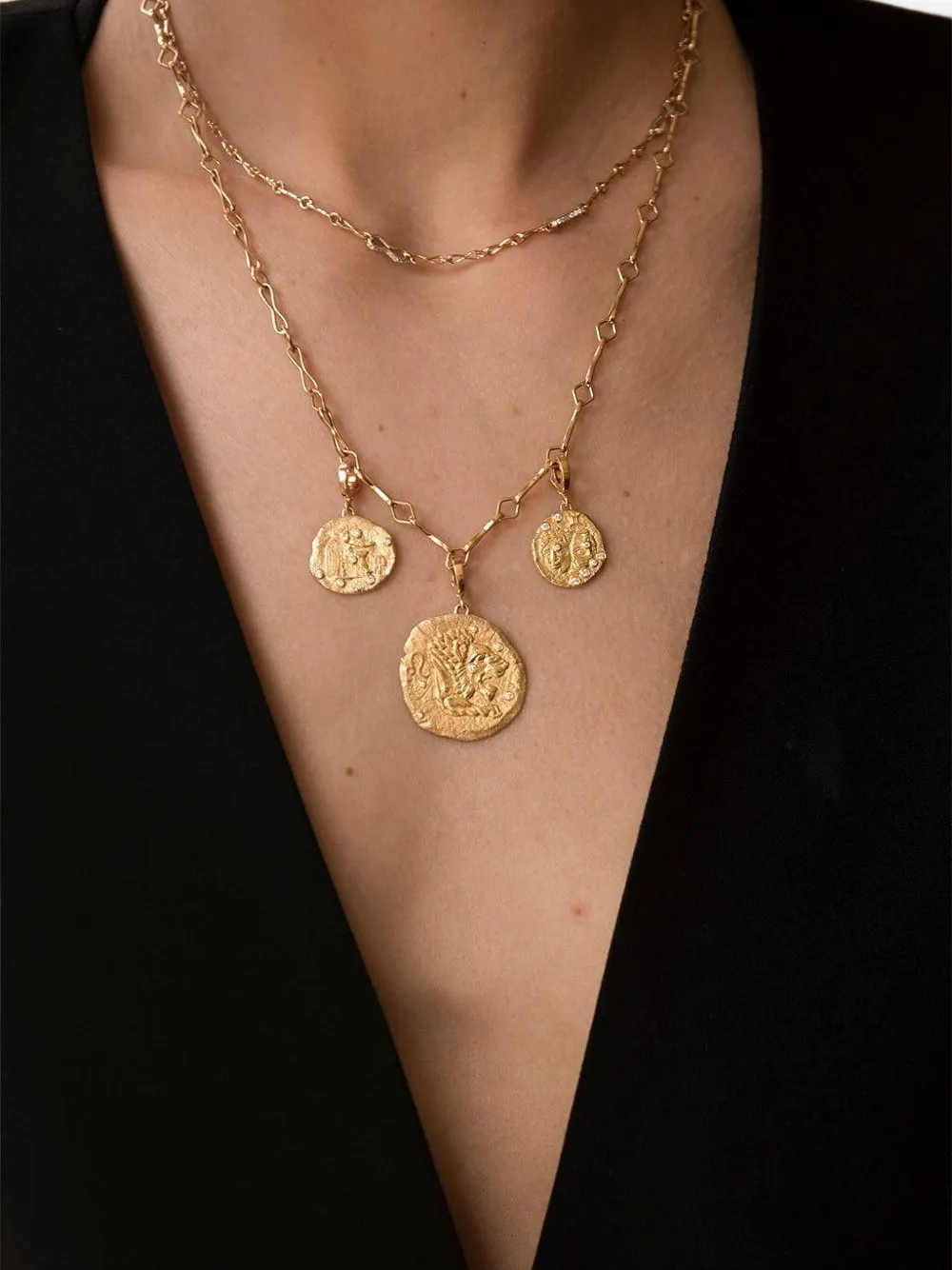  Azlee 18k Yellow Gold Of The Stars Aries Diamond Pendant 