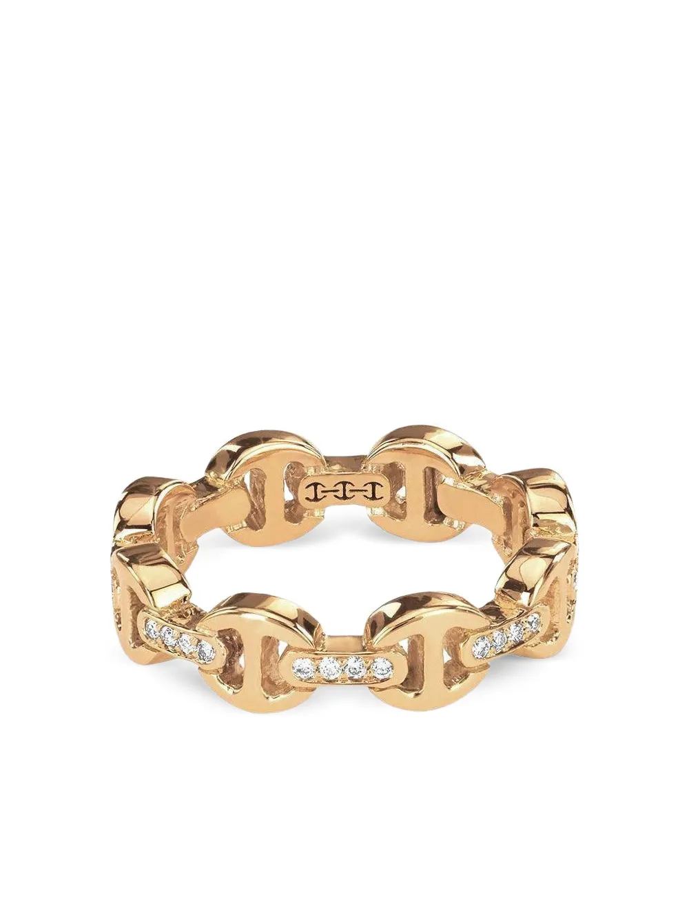 HOORSENBUHS 18K yellow gold Dame Tri-Link diamond ring - ゴールドトーン