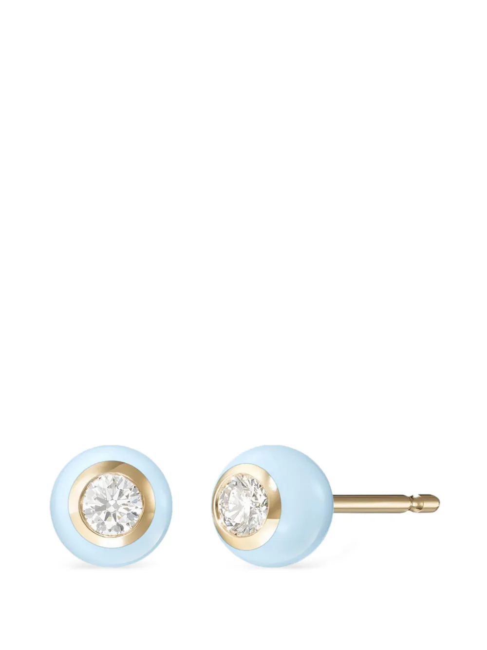  Melissa Kaye Yellow Gold Diamond Enamel Earrings 