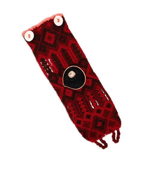 Dezso 18K rose gold big Carved Shell Mexican bracelet