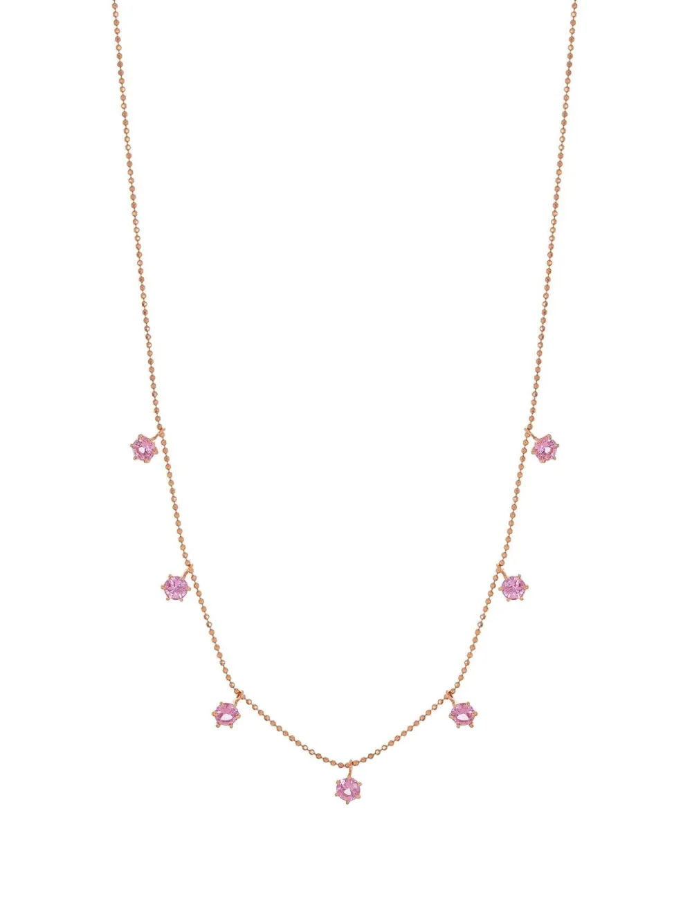 graziela Collana Floating in oro rosa 18 carati con zaffiri rosa