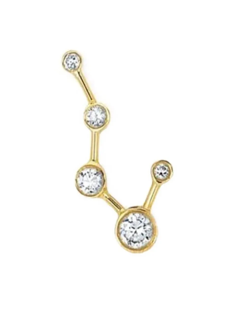 Logan Hollowell Orecchini Constellation in oro bianco e giallo 14 carati con diamanti - YELLOW GOLD