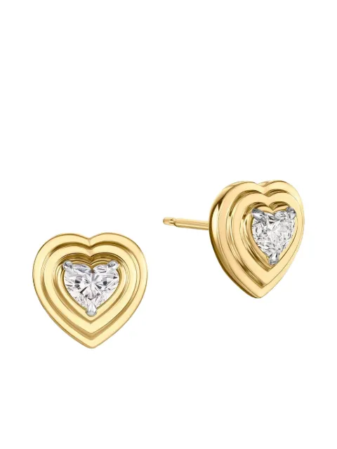 PHILLIPS HOUSE aretes Heart Stories en oro amarillo de 18kt con diamante