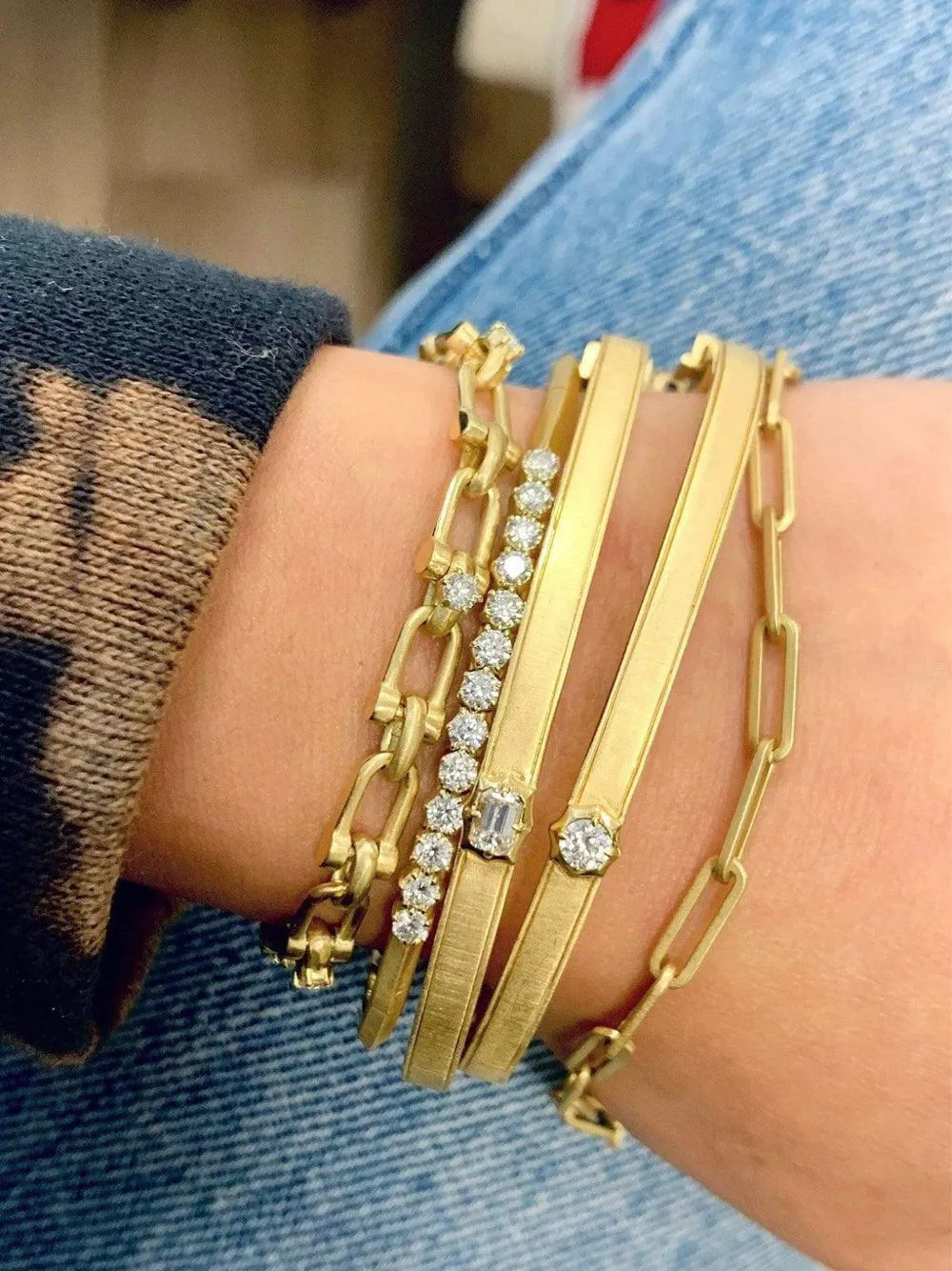 Jade Trau 18k Yellow Gold Georgina Diamond Bracelet In Gold