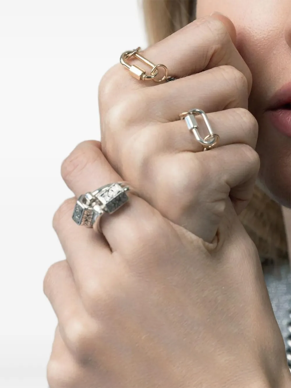 Marla Aaron anillo Heavy Curb en oro amarillo de 14kt | Image 2