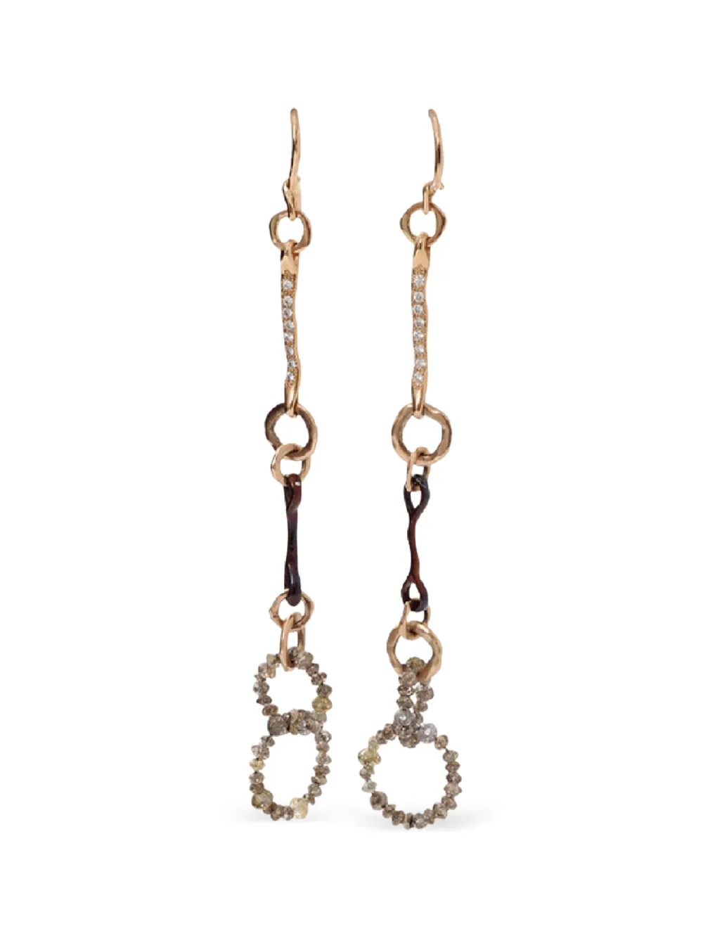 Federica Rettore Orecchini D'Amore in oro rosa 18 carati con diamanti