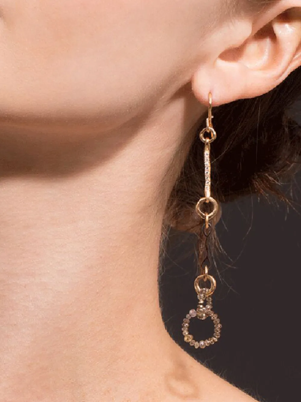 18k Rose Gold Nodi D'amore Diamond Earrings