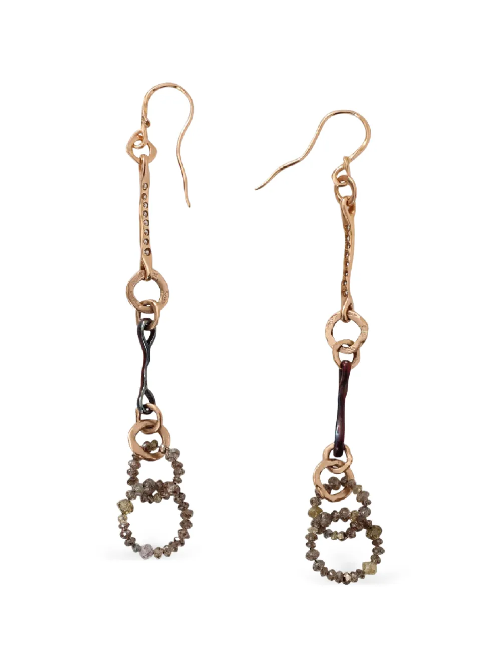 18k Rose Gold Nodi D'amore Diamond Earrings