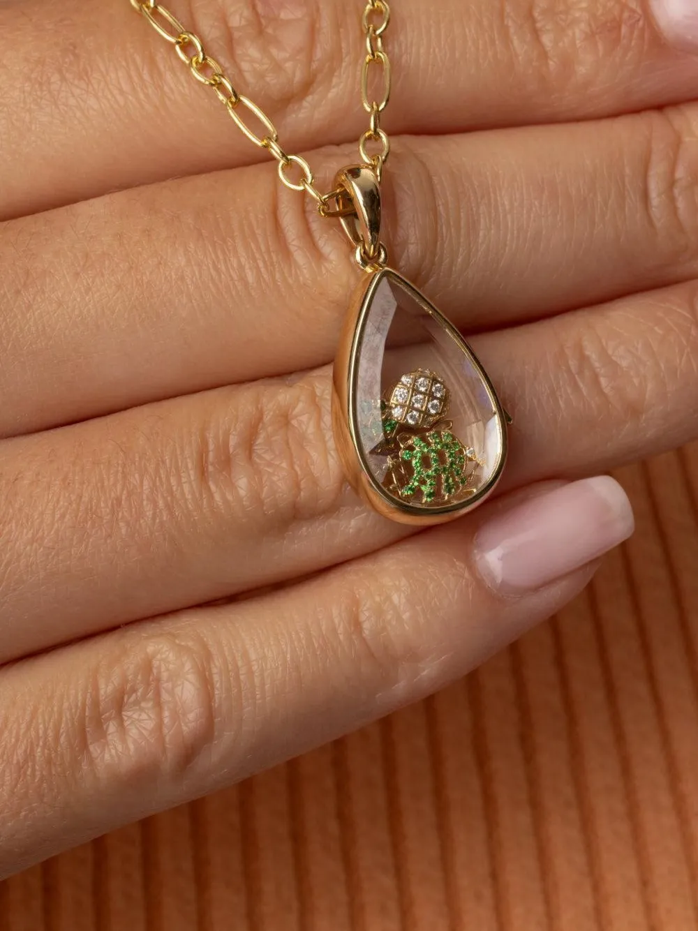 Loquet 18kt Yellow Gold Pineapple Diamond Necklace In Gold