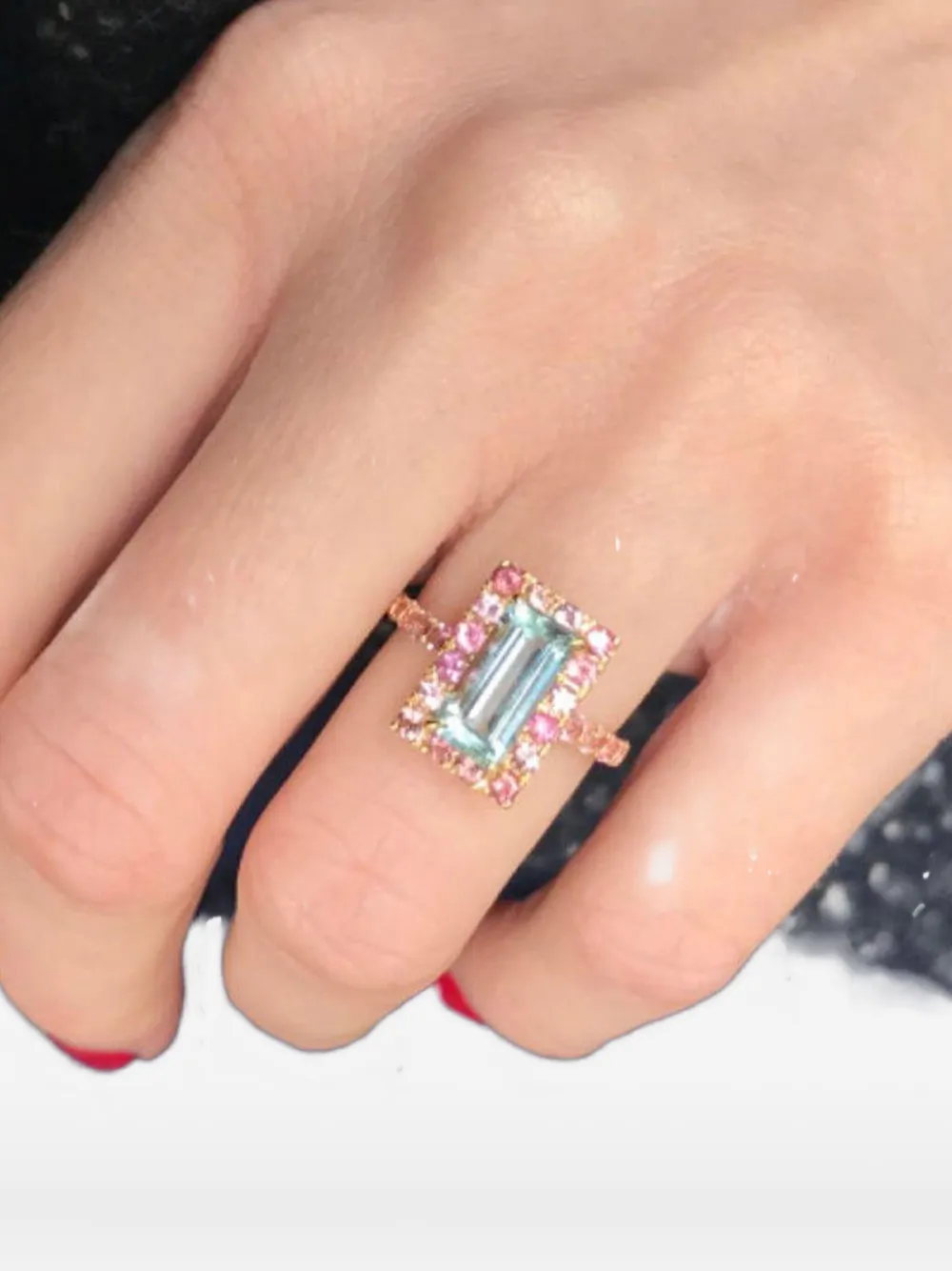 Yi Collection 18k Yellow Gold Candy Aquamarine And Tourmaline Ring In Multi